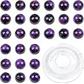 Bymitel 210pcs Crystal Beads Stone Gemstone Round Energy Healing Loose Beads with Stretch Cord for Jewelry Making Bracelets Anklets (Purple Tiger's Eye, 4mm 210pcs)
