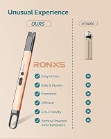 RONXS Lighter Electric Windproof Plasma Lighter Candle BBQ Camping Champagne view 3