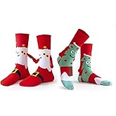 Rheyxases Christmas Magnetic Funny Holding Hands Socks for Couples, Christmas Gag Gifts, Unisex Adult New Year Gift