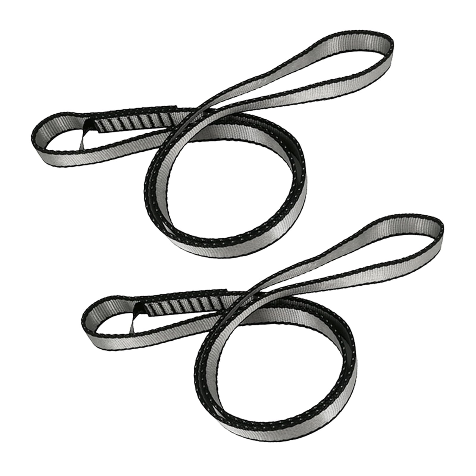 FOSER 18mm Nylon sling Runner, high-strength Nylon Rope, Apply to yoga hammocks, Hiking, Creating anchor systems, Downhill sports, etc (Gray(2pcs), 60cm/24inch)