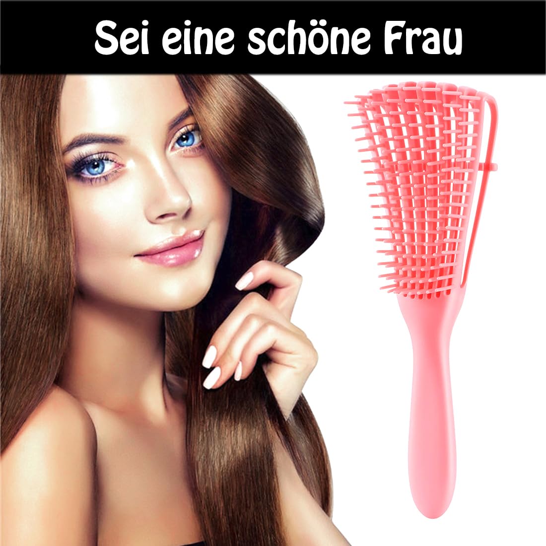 3 Pack Hair Detangler Brush for Afro America/African Textured 3a to 4c Kinky Wavy/Curly/Coily/Wet/Dry/Oil/Thick/Long Hair, Detangling Brush for Natural, Exfoliating Your Scalp for Beautiful