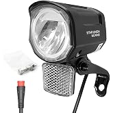 Ebike Headlight 12V-60V with 2 Pin Connector - LED Front Light for Night Riding, Electric Mountain &amp;Electric Scooter - Wired Ebike Accessories (QD252-waterproof Plug)