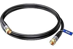 Maximm RG6 COAXIAL Cable - Triple Shielded, Non-Oxygen Copper Cable Wire for TV, Internet & More 2ft / Black