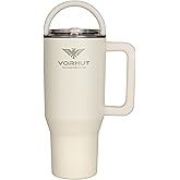 Vorhut - 30 oz Tumbler with Handle - Insulated Stainless Steel Coffee Tumbler with Lid and Straw - Leak Proof Travel Mug - Dishwasher Safe - Insulated Cup for Hot & Cold Beverages - Cream