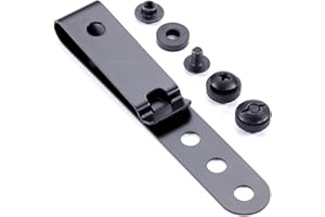 HOLSTEX HolsterSmith Universal Metal Belt Clip for Holster Making - (Model 5) - (3-Hole) - (Tactical Black) - (w/SPTHA Mounting Hardware) - (1 Pack)