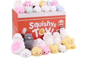 SEKEAHU Mochi Squishy Toys, 25Pcs Mochi Squishys Toy Party Favors, Easter Gifts for Kids Kawaii Easter Egg Fillers, Birthday 