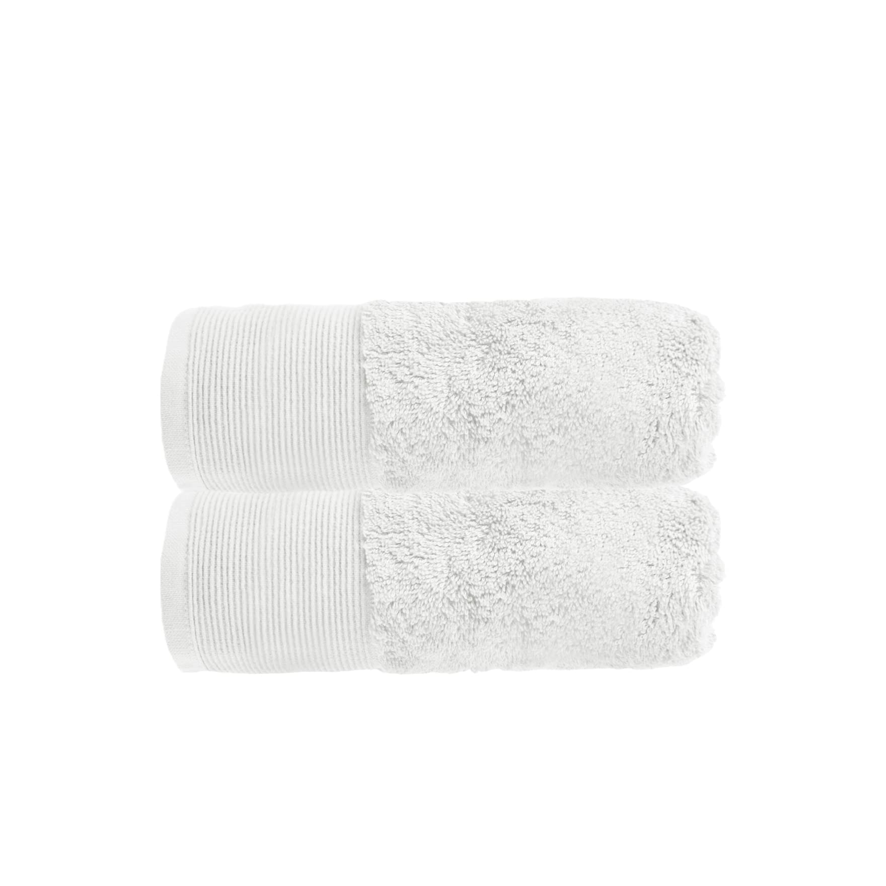 Allure Pack of 2 Bamboo Hand Towels 50 x 90cm – Luxury Super Soft Hypo-Allergenic Plush 550GSM Pair of Hand Towels (White)