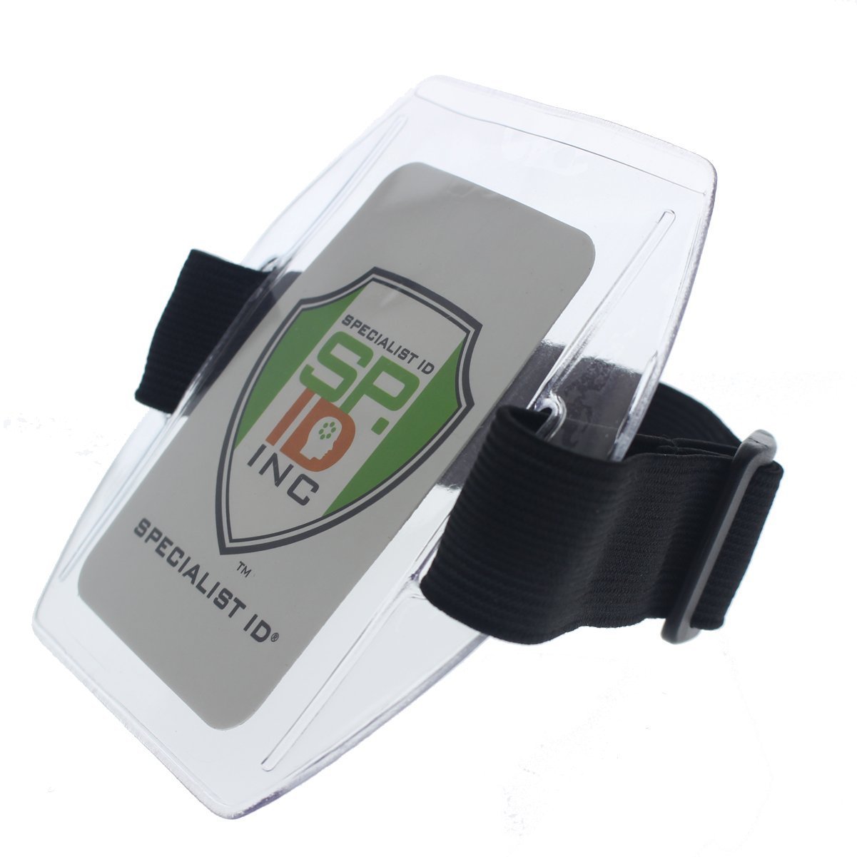 Armband Badge Holder with Black Adjustable Elastic
