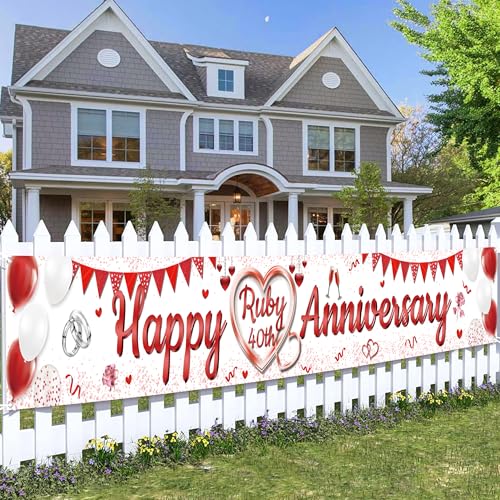 red 40th wedding anniversary banner