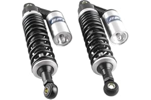 Newsmarts Adjustable 2pcs 12.5" 320mm Motorcycle Air Shock Absorbers Replacement for HONDA for Suzuki for Yamaha for Kawasaki ATV Go Kart Quad Dirt Sport Bikes,Black and Silver