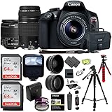 Canon EOS Rebel T6 DSLR Camera Kit, EFS 18-55mm, EF 75-300mm Zoom Lens, 128GB Sandisk Memory Cards, Polaroid .43x Super Wide Angle, 2.2X HD Telephoto Lens, Canon Bag, Tripods &amp; Accessory Bundle