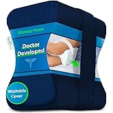 Ergonomic Knee Pillow for Side Sleepers - eHandbook Included - Memory Foam Knee Pillow for Sleeping on Side - Hip & Leg Wedge