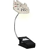 Star Wars Millennium Falcon Clip On Book Light - Officially Licensed Disney Reading Light, Clip Lamp Design with Flexible Cable, Featuring Iconic Han Solo Spaceship, 3 Light Modes, Battery Powered | P