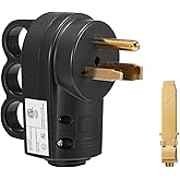 Suplevel 2-in-1 NEMA 6-50P/6-30P Plug, 50 Amp 3-Prong 250 Volt, ETL Listed | Grounding Heavy Duty Universal Welder Power Male Plug with Easy Unplug Design, Black