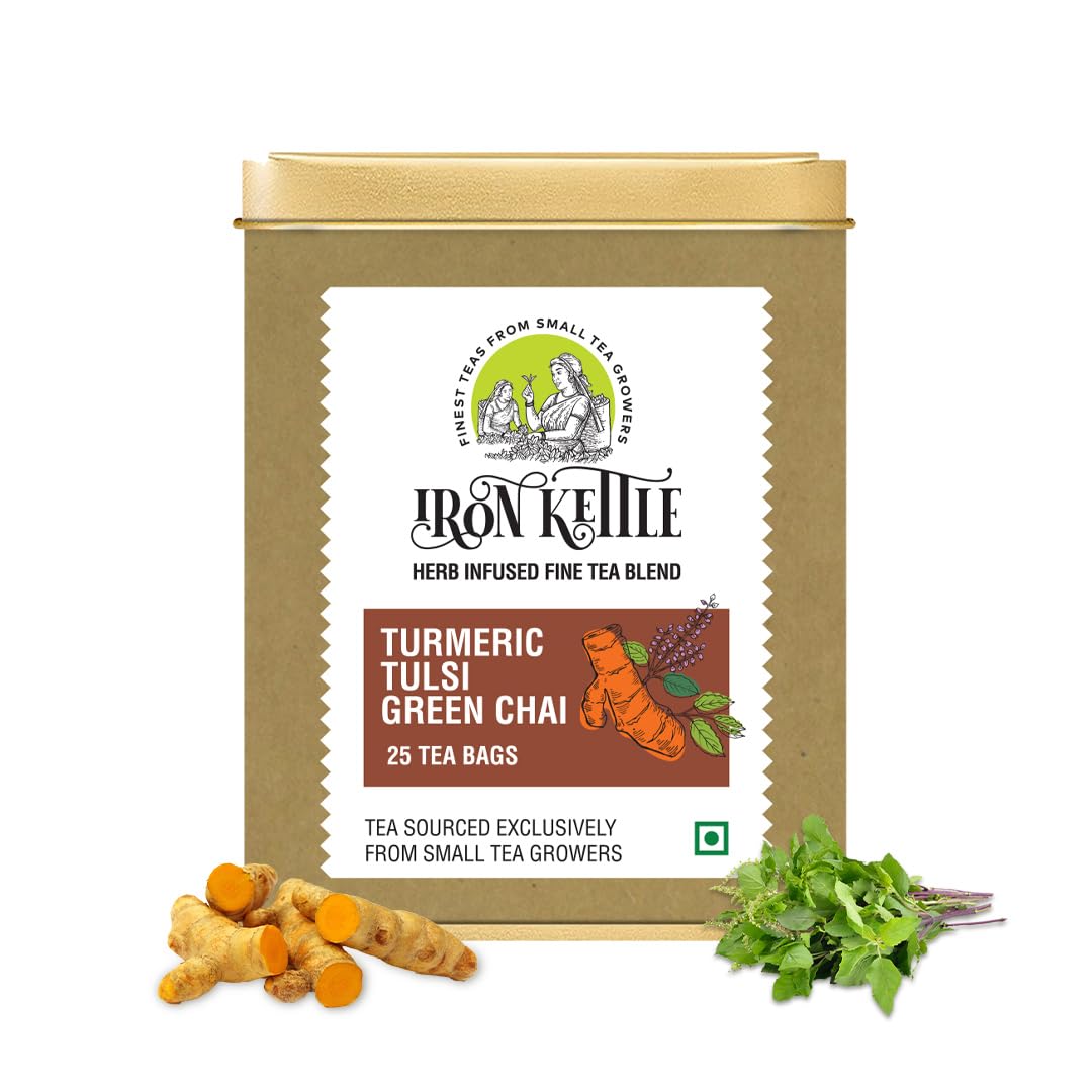 Iron Kettle Turmeric Tulsi Green Tea | High Grown