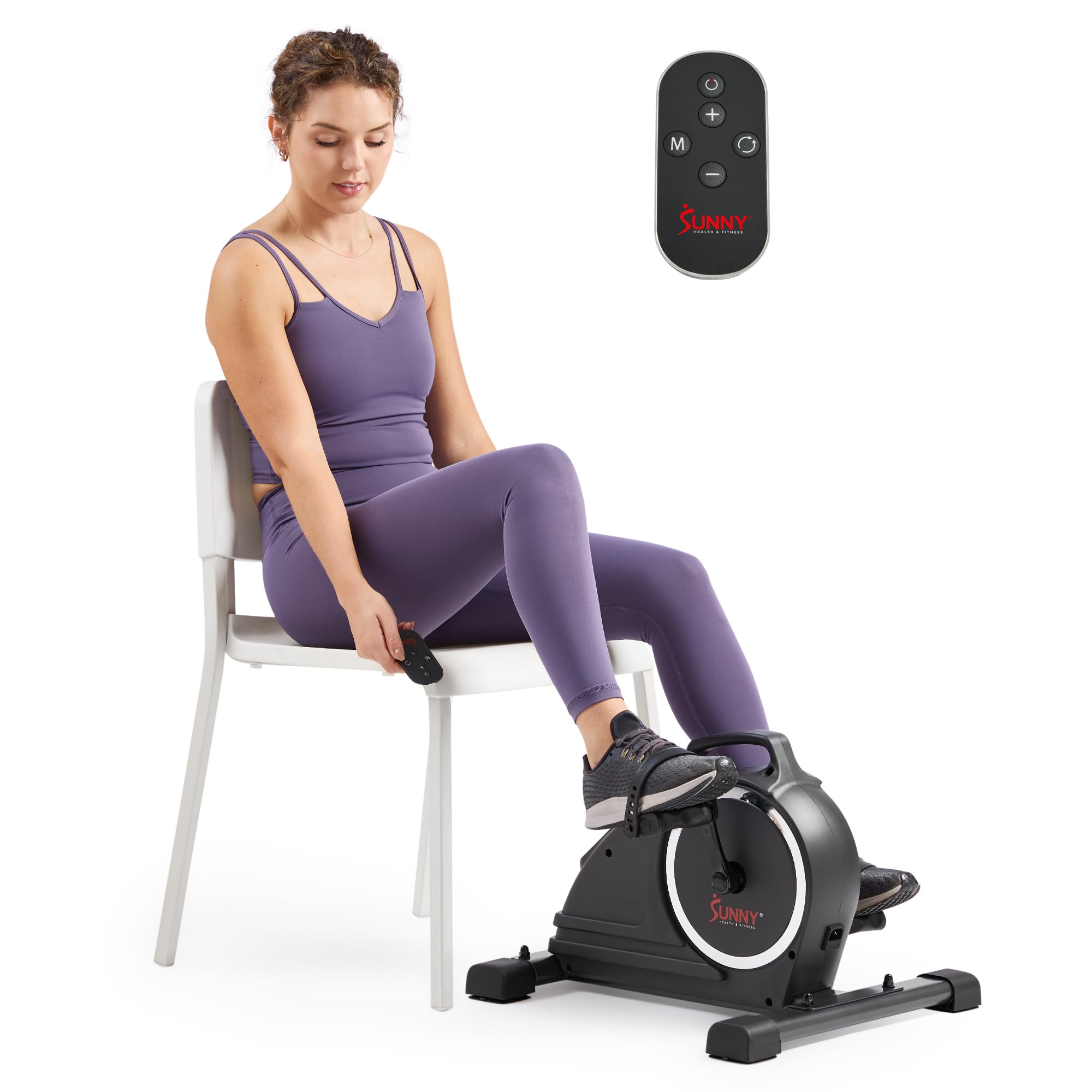 Photo 1 of ***missing remote control***Sunny Health & Fitness Dual Function Smart Motorized Mini Bike Trainer, Under Desk Exercise Machine for Senior Training, Arm/Leg Cardio Cycle Workout, Free SunnyFit App Bluetooth Link-SF-B020029SMART