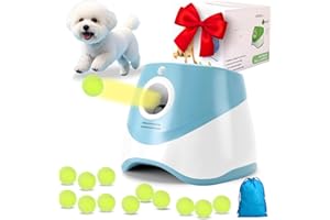 Wortade Automatic Ball Thrower for Dogs, Dog Ball Thrower Launcher with 10-30 Ft Distance - Included 12pcs 2" Balls, Rechargeable Dog Fetch Machine for Small to Medium Dogs Indoor/Outdoor (Blue)