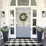 MUBIN Cotton Buffalo Plaid Rug 27.5 x 43 Inches