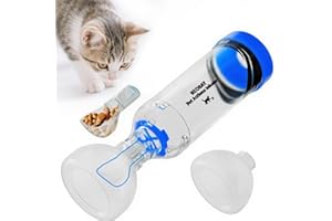 Neobay Cat Inhaler Spacer with Unique Panic Soother & Sensitive Breath Indicator – Designed for Cats with Asthma & Respiratory Issues, Includes 2 Cat Inhaler Masks Blue