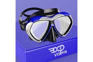 EXP VISION Adult Scuba Diving Mask, Anti-Fog Snorkel Goggles Tempered Glass Swim Mask Goggles with Nose Cover Professional Snorkeling Gear for Diving Snorkeling
