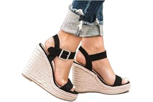 VICKI·VICKI Women's Platform Sandals Wedge Ankle Strap Open Toe Sandals