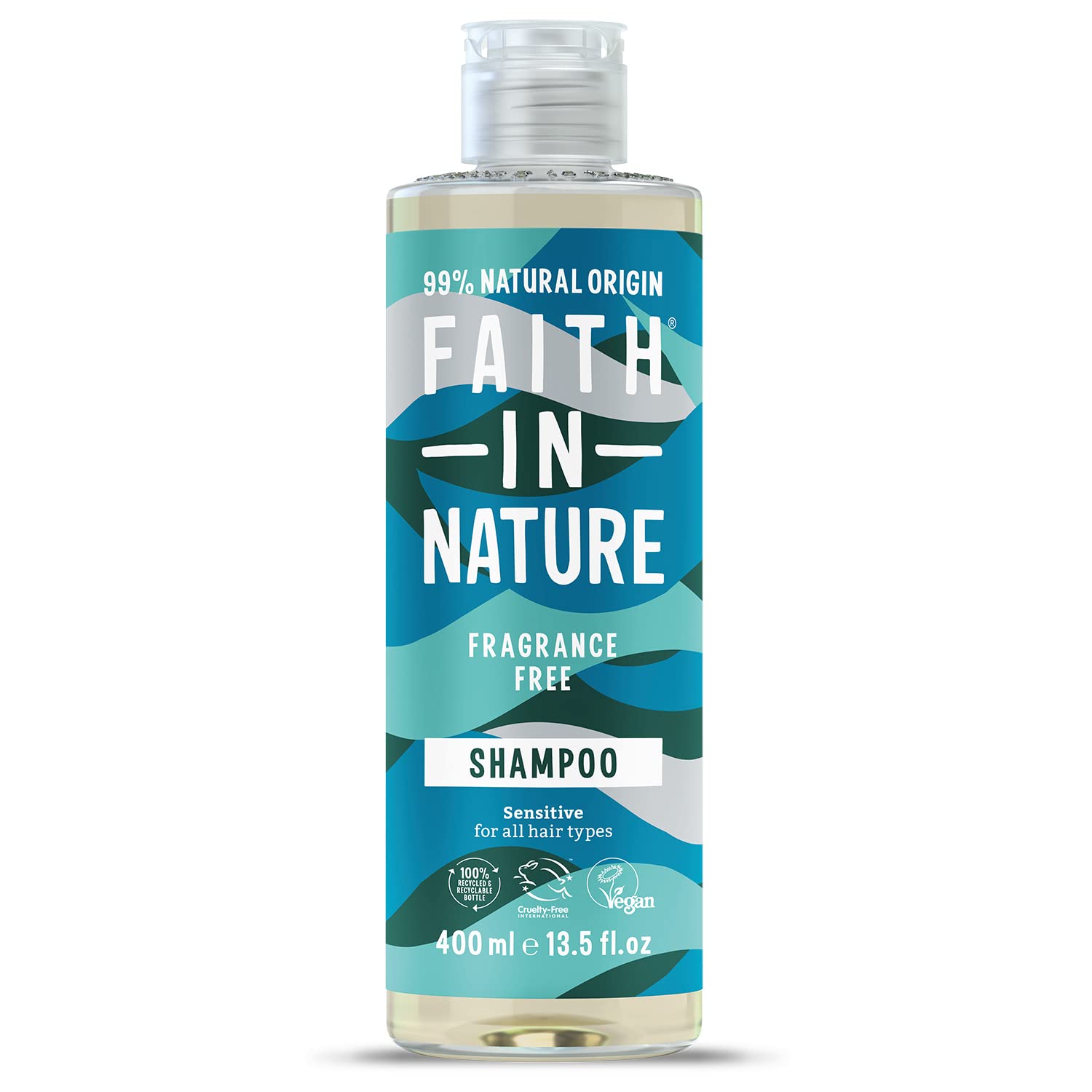 Faith In Nature Natural Fragrance Free Shampoo, Sensitive, Vegan & Cruelty Free, No SLS or Parabens, for All Hair Types, 400ml — image 1