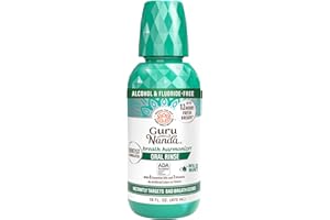 GuruNanda Fresh Breath Mouthwash, ADA-Accepted, Alcohol & Fluoride-Free, Sodium Chlorite, Essential Oils & Vitamins, 12-Hrs Fresh Breath, Wild Mint, 16 oz