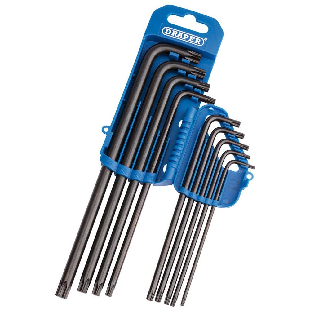Draper 33748 Extra Long Torx/Tx-Star Allen Key Set, 9 Pieces, Blue