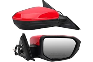 MOFOAP Passenger Side Mirror Compatible With 2016 2017 2018 2019 2020 2021 Honda Civic Coupe Sedan Hatchback,Mirror with Power Glass,Non-Heated,Manual Folding(Red)