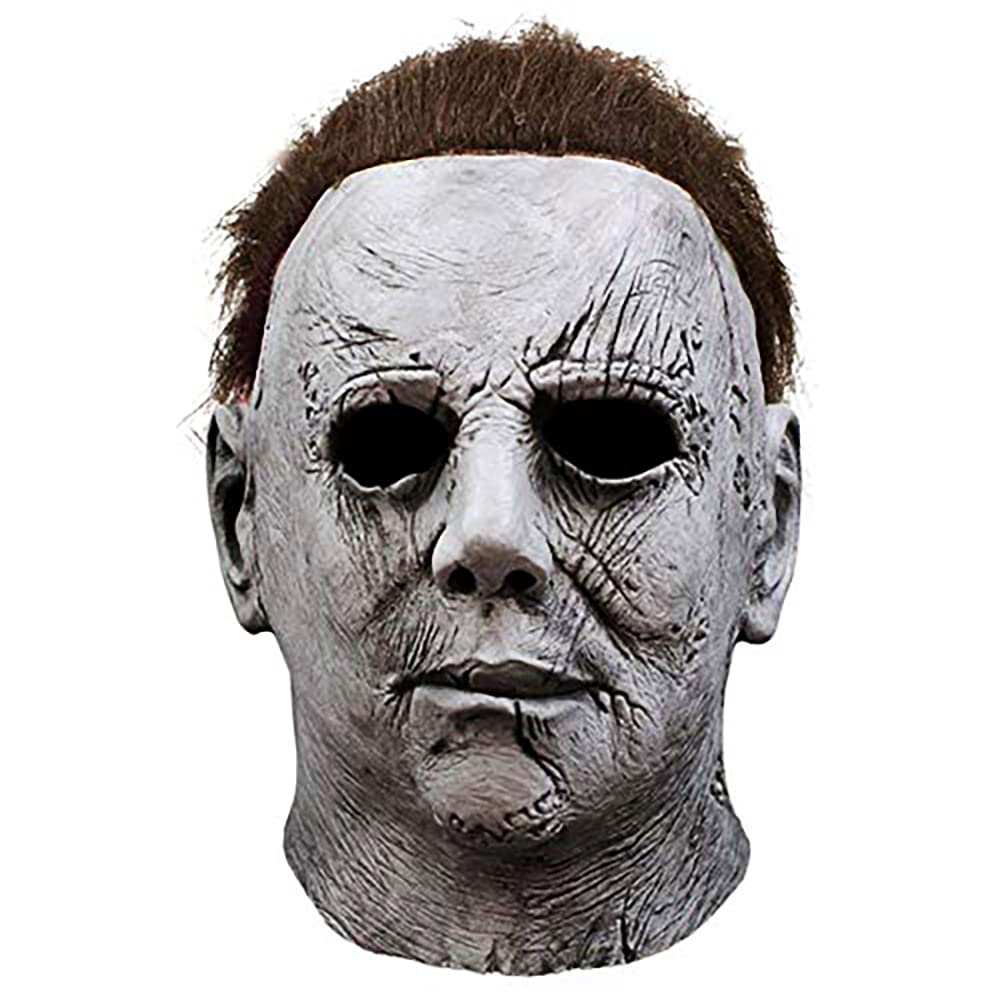 SINSEN Michael Myers Mask Halloween Scary Kills Mask Horror Latex Full Head Mask Michael Myers Mask Cosplay Costume Props (Style 1)