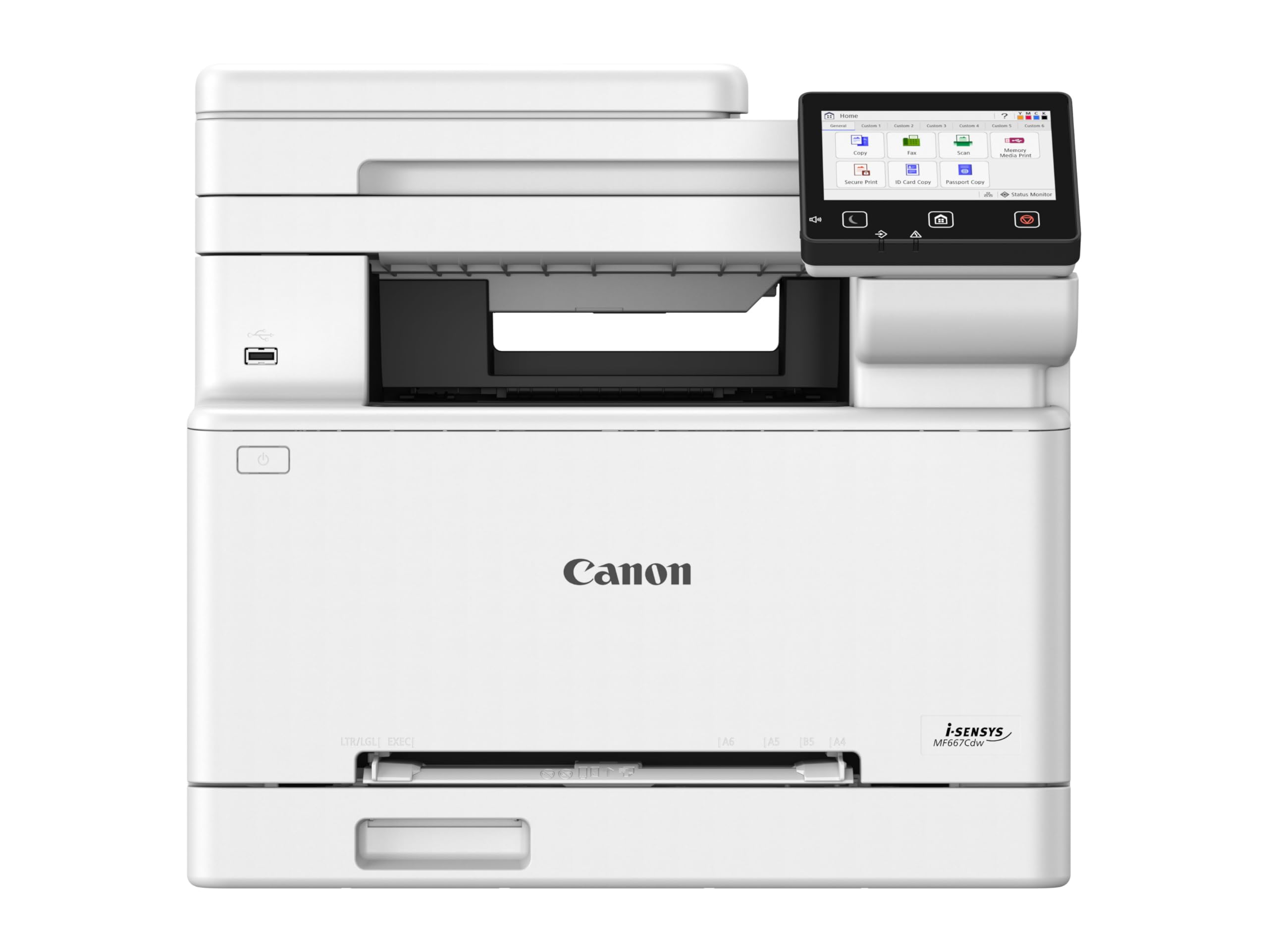 Canon i-SENSYS MF667Cdw – Drahtloser WLAN-Farblaserdrucker – Drucken, Kopieren, Scannen, Faxen in A4 – 21 Seiten/Min., LCD-Touchscreen – WLAN-Verbindung, Scan-to-Cloud – Büro-Drucker