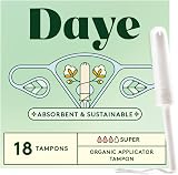 Daye Organic Tampons Super 18ct Pesticide Free Sugarcane Applicator