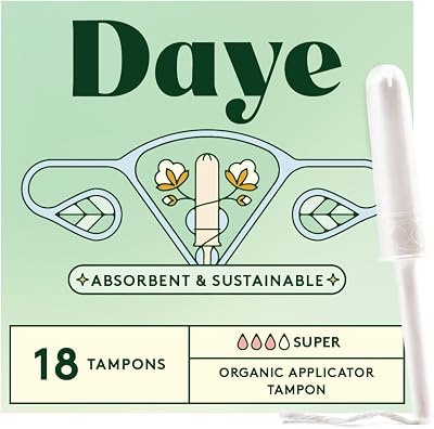 Daye Organic Tampons Super 18ct Pesticide Free Sugarcane Applicator