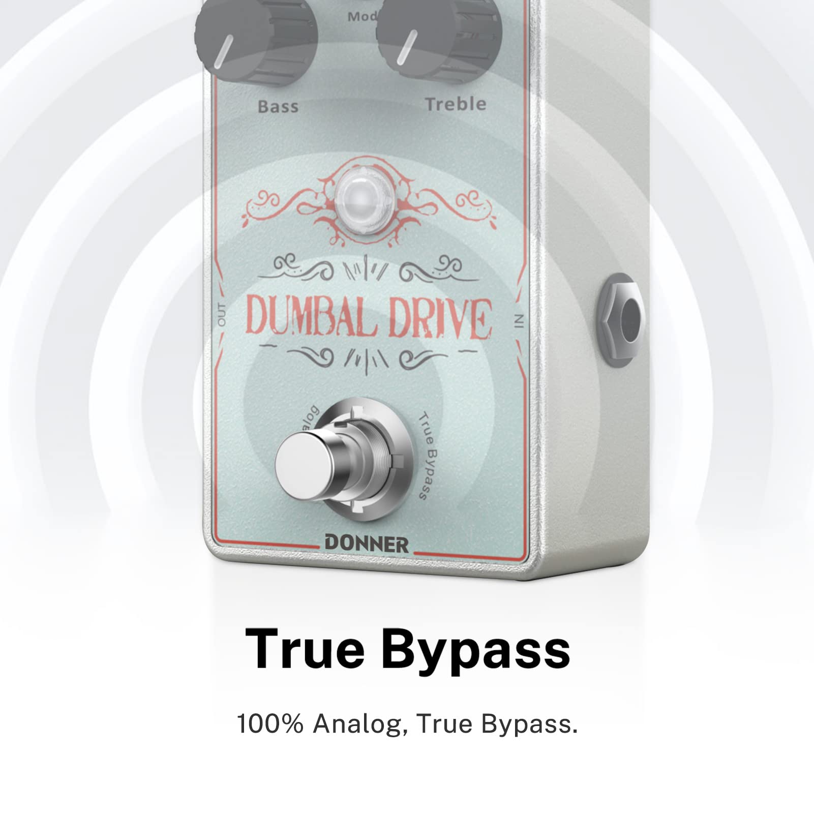 Donner Dumbal Drive Overdrive Pedal for Electric Guitar - Dumble Style With 2 Band EQ Boost Effect, Pure Analog True Bypass