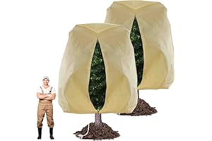 TCBWFY 95x80 Inch Huge Plant Covers Freeze Protection Frost Cloth for Outdoor Plants,2.82oz/yd² Thickened Winter Tree Covers with Zipper Drawstring,2 Pack Frost Blanket from Wind,Pest and Animal