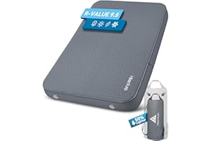 Hikenture Self Inflating Sleeping Pad, 10CM Foam Camping Mattress 2 Person, 9.5 R-Value Insulated Camping Mat with Pump Sack,