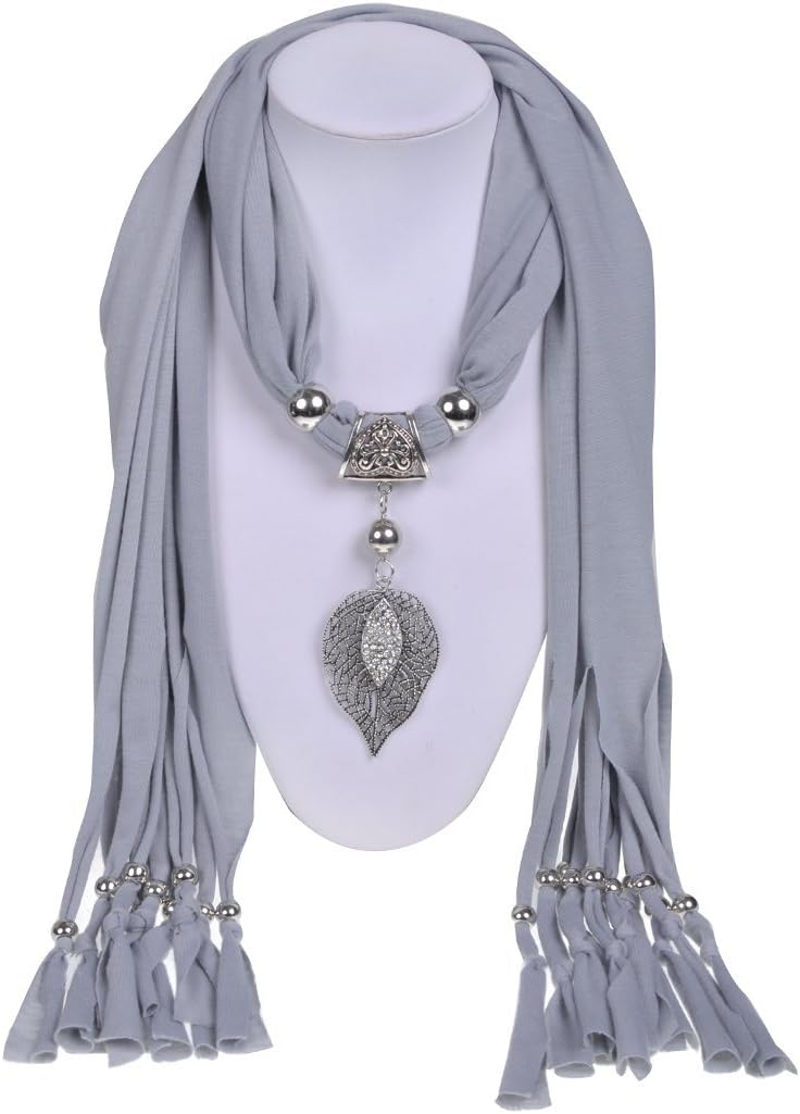 Wishcart® Leaves Jewellery Pendant Scarf Necklace Scarves for Women