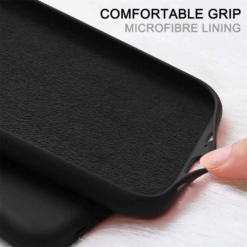 NiaCoCo Compatible with Samsung Galaxy S10 Plus Case Ultra Thin Shockproof Liquid Silicone Phone Case Soft Gel Rubber Microfiber Stripe Protector Case (Black) - Image 4