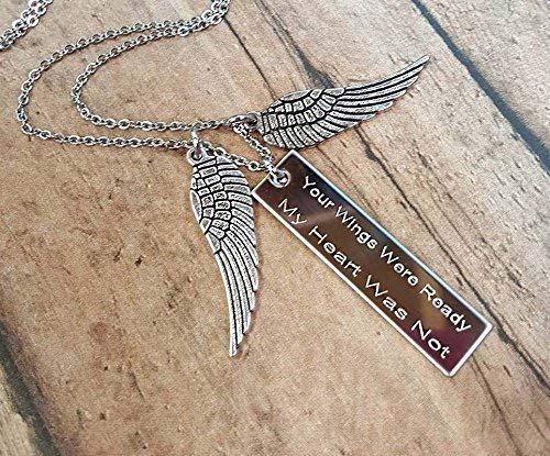 Your Wings Were Ready My Heart Was Not Bar Necklace Memorial Gift Loss of Loved One