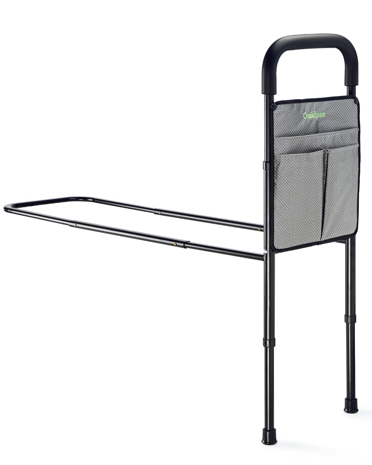 OasisSpace Bed Assist Rail - Bed Assist bar with Storage Pocket - Adjustable Bed Rails for Seniors, Elderly, Handicap - Assistance for Getting in & Out of Bed At Home - Fit Queen, King, Full, Twin