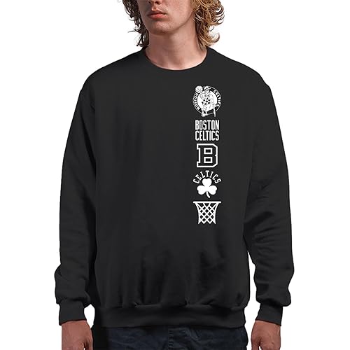 Junk Food Boston Celtics LC Stacked Logo - NBA Adult Crew FleeceFor Men & Women