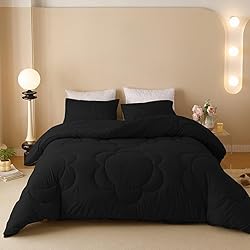 Luxlovery Black Sunflower Comforter Set King All