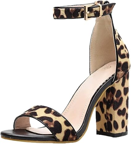 open toe leopard heels