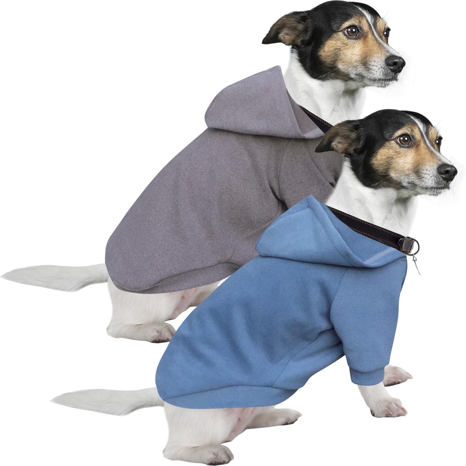 HuaLiSiJi Dog Hoodie Dog Sweatshirt Warm and Lightweight, With a Soft Texture, Elasticity Easy to Wear and Bright Colors (2PCS Gray+Haze Blue, 3XL)
