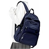 Lendolk Lightweight College Backpack for Women Men Cute School Bag for Teens Girls Boys High School Backpack for Students Waterproof Casual Daypack Backpack（Dark Blue）
