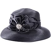 Lawliet Women Satin Ribbon Dressy Church Couture Bridal Wedding Occasion Sun Hats A585