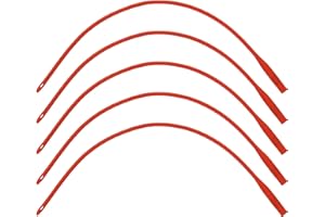 ABUSTLE PIG 5 Pieces Lamb Feeding Tubes, Red Flexible Rubber Replacement Tubing Supplies for Lamb,Sheep,Piglet,Rabbit,Puppy Feeding (16 Inch x 16FR) (5 Pack, 16 FR)