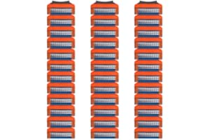 ARTGOL 36 Blades Replacement Parts for GL-Fusion 5 Style Razors (orange), Wet Razors Men's Blades Value Packs