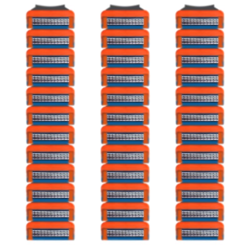 Photo 1 of 36 Replacement Blades Compatible with GL-Fusion 5 Style Razors (orange), Wet Razors Men's Blades Value Packs