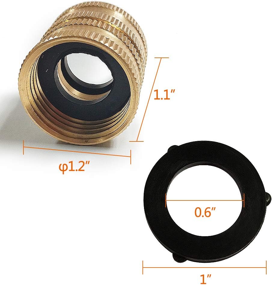 Twinkle Star 2 Pack 3/4" Brass Garden Hose Connector with Dual Swivel for Male Hose to Male Hose, Double Female : Garden & Outdoor